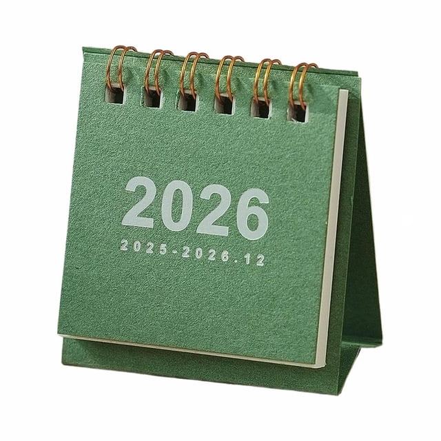 ZOUBAOQ 2026 Mini Simple Calendar Small Desk Calendar Creative Coil Calendar Planner