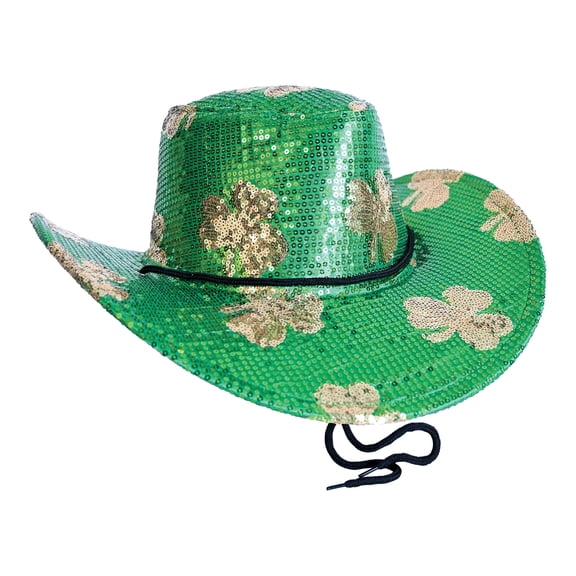 Sequined St. Patrick's Day Cowboy Hat, One Size Fits Most
