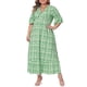 thumbnail image 4 of Vestido largo A Line de media manga en V para mujer plus size GRACE & GRANDEUR 3X verde, 4 of 6