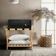 thumbnail image 3 of Semiocthome Wood Folding Luggage Rack with Shel,Wood Finish, 3 of 7