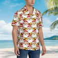 thumbnail image 3 of Sikiie Santa Claus bells Print Men's Hawaiian Shirt, Summer Beach Button Pocket Short Sleeve T-Shirt,X-Large, 3 of 7