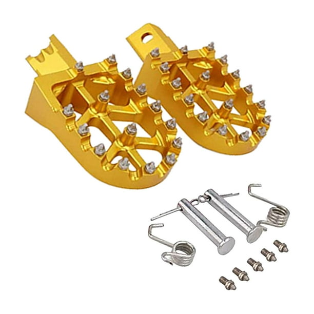 2 uds Uversal motocicleta pie cvija reposapiés almohadils de ancho Motocross dorado Baoblaze Clavija de pie de motocicleta