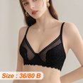 thumbnail image 3 of Sujetador de Mujer Cobertura Total de Encaje Tallas Grandes Sujetador Ajustado Copa Completa Ropa Interior sin Forro - Negro, 3 of 5