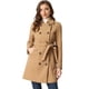 thumbnail image 1 of Abrigo de invierno para mujer, cuello Peter Pan, doble botonadura, bolsillo inclinado, botones, abrigos de guisantes con cinturón Caqui S, 1 of 6