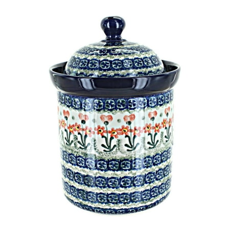 

Blue Rose Polish Pottery Peach Posy Medium Canister