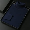 thumbnail image 4 of Miluxas Men's Mock Turtleneck Ribbed Knit Pullover Sweater Casual Lightweight Slim fit Dress Sweater Navy, 4 of 6