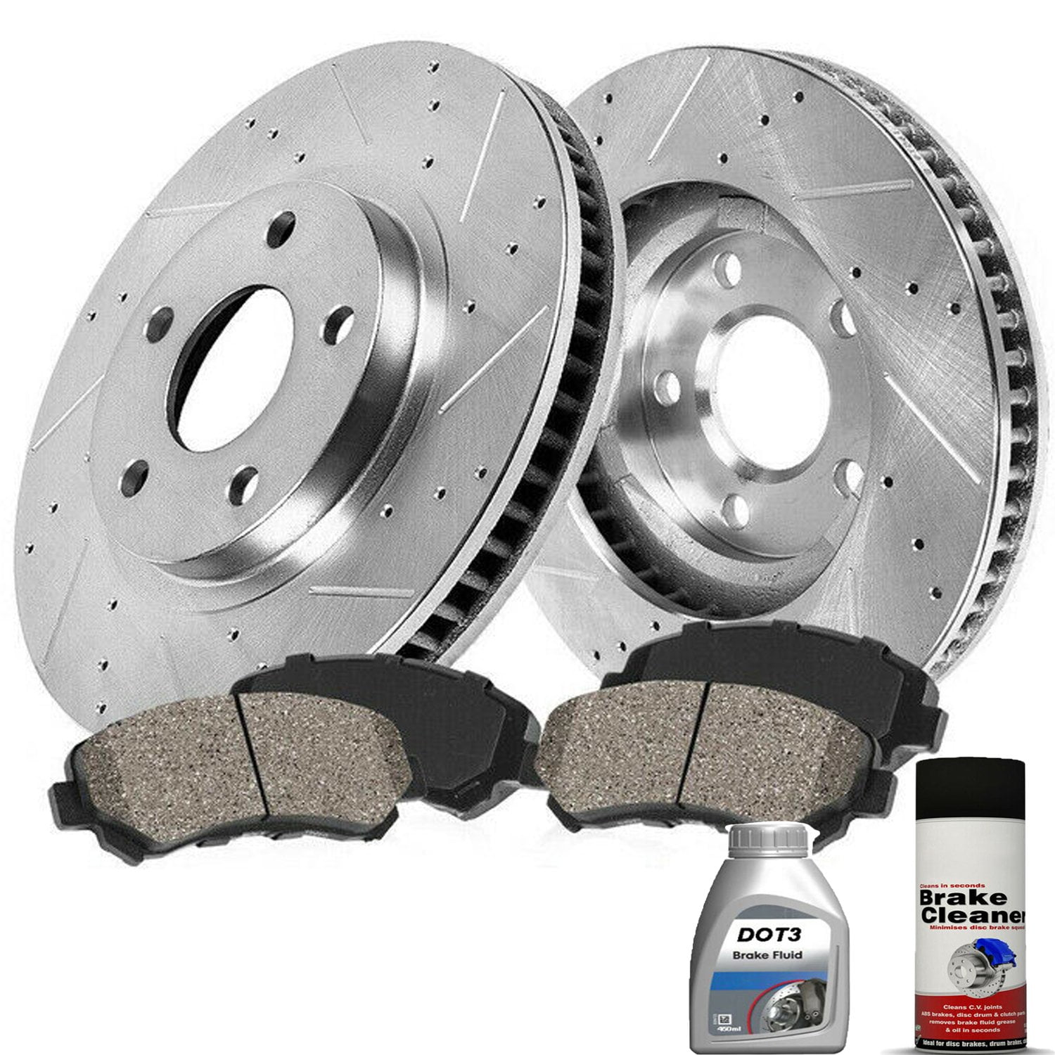 FRONT Ceramic Brake Pads REAR SHOES for 2009 2010 2011 2012 Honda Fit
