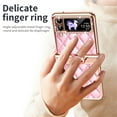 thumbnail image 2 of for Samsung Galaxy Z Flip 4 Case Kickstand-360° Rotate Ring Stand-Protective Diamond PU Leather Phone Case Shockproof Anti-Scratch Cover Compatible with Samsung Z Flip 4 5G 7.6", Pink, 2 of 7