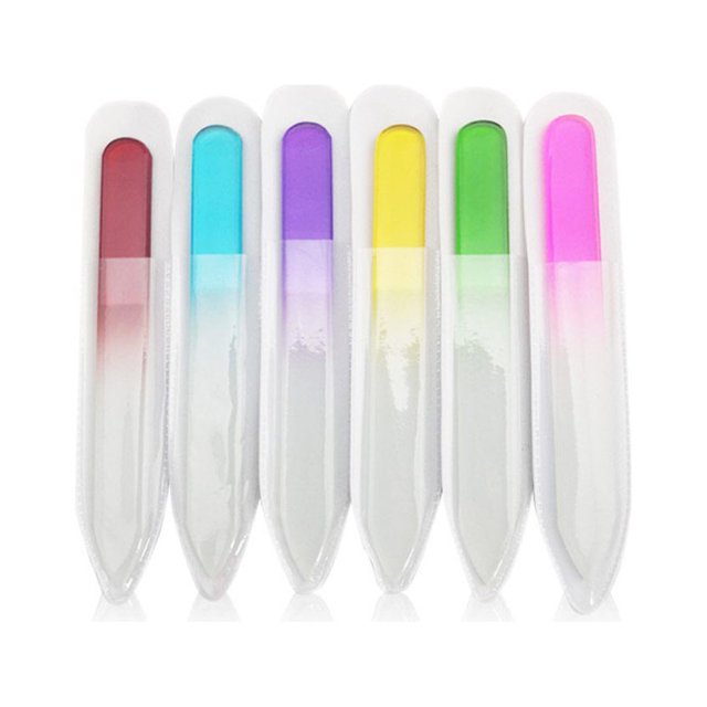 Ensemble de 6 Pcs Lime à Ongles Surface Givrée Légère Double Face Ensemble d'Instruments Résistant à l'Usure Robuste Réutilisable Bricolage Artisanat Verre Art des Ongles Outils de Manucure 14 cm