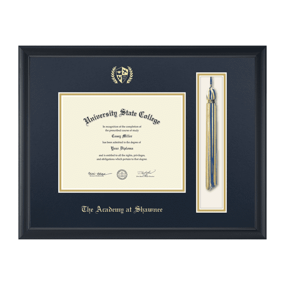 The Academy at Shawnee in Kentucky Tassel Diploma Frame, Document Size 9" x 7"
