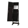 ViscoLogic Floor Standing Jewelry Armoire with Mirror Brown