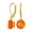 Gold-Orange, variant on Womens Round Solitaire Created Opal Lever back Drop Dangle Earrings Sterling Silver 8MM