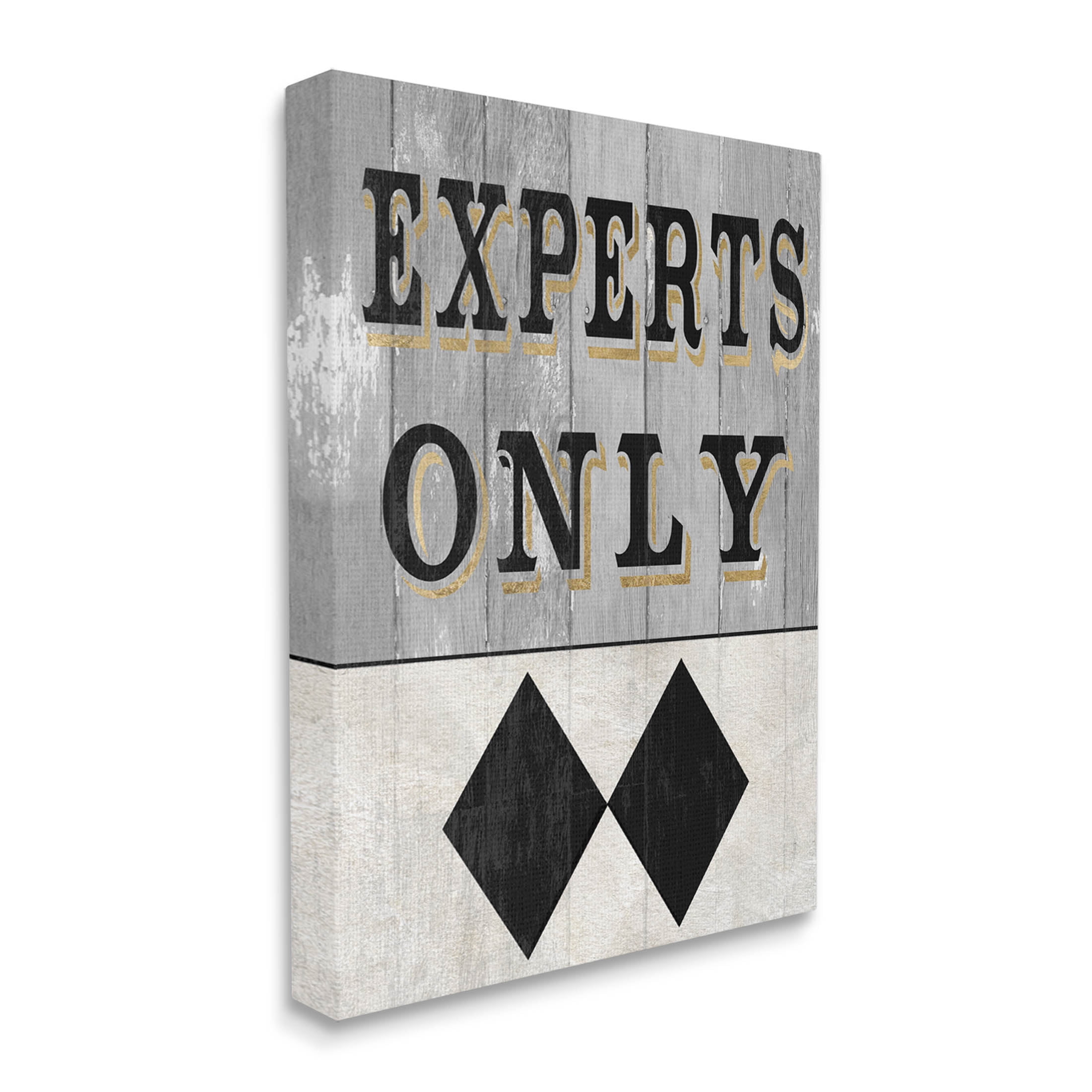Stupell Industries Experts Only Ski Black Diamond Graphic Art Gallery Wrapped Canvas Print Wall Art, Design by Livi Finn