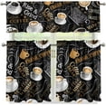 thumbnail image 4 of Coffee Theme Kitchen Curtain Valance and Tiers Set Small Window Treatment Valance Curtain Insulated Drapes with 2 Tiers Curtains for Kitchen Bathroom Living Room, 4 of 6