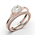 thumbnail image 3 of Gorgeous Art nouvea 1.90 Carat Oval Cut Diamond Moissanite Affordable Engagement Ring, Moissanite Wedding Ring, One Matching Band in 10k Solid Rose Gold Gift For Her, Promise Ring, 3 of 4