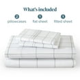 thumbnail image 3 of Bare Home Ultra-Soft Sheet Set - Premium 1800 Collection - Deep Pockets - 4-Pieces - King, Grid - White/Gray, 3 of 8