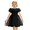 Black, variant on Toddler Girls Dress Contrast Mesh Puff Short Sleeve Flowy Bubble Hem Organza Casual Party Dresses