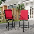 thumbnail image 4 of 3-Piece Outdoor Bar Set, Swivel Textilene Bar Stools with Glass-Top Table, Patio Bistro Set for Balcony, Backyard & Poolside, 4 of 5