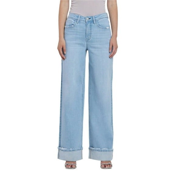 Flying Monkey - Super High Rise Cuffed Baggy Wide Jeans - F5796
