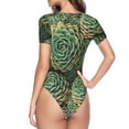 thumbnail image 4 of Easygdp Succulents Women's One-Piece Swimsuit Slim Fit Crew Neck Bodysuit Athletic Swimwear with Concealed Buckle - X-Large, 4 of 9