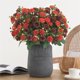 thumbnail image 1 of Flores artificiales de seda falsa, simulación de pintura al óleo de 10 cabezas, Crisantemo y Hortensia, Borgoña, 1 of 4
