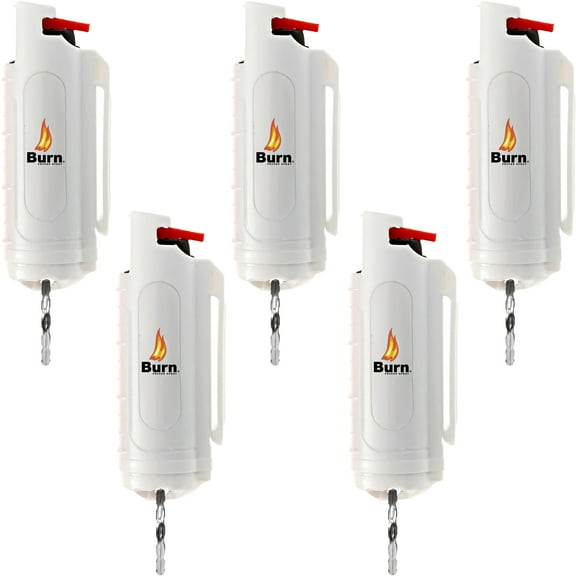 BURN Pepper Spray 1/2oz White 5 Pack