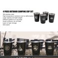thumbnail image 4 of Camping Cup Set, Black Stainless Steel Coffee Mug Versatile 4pcs 350ml Stackable  for Hiking Picnics, 4 of 8