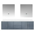 thumbnail image 2 of Dark Grey Double Bath Vanity 72 In. W X 22 D, Marble Counter, 30 Led Mirrors, Chic Bathroom Mirror Trendsetting Design, 2 of 3