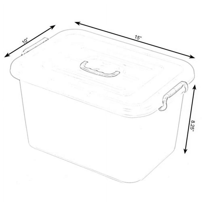 Basicwise Large Clear Storage Container with Lid and Handles