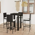 thumbnail image 1 of vidaXL Ensemble de Bar d'Extérieur 5 Pcs avec Coussins en Rotin Poly Noir, 1 of 5