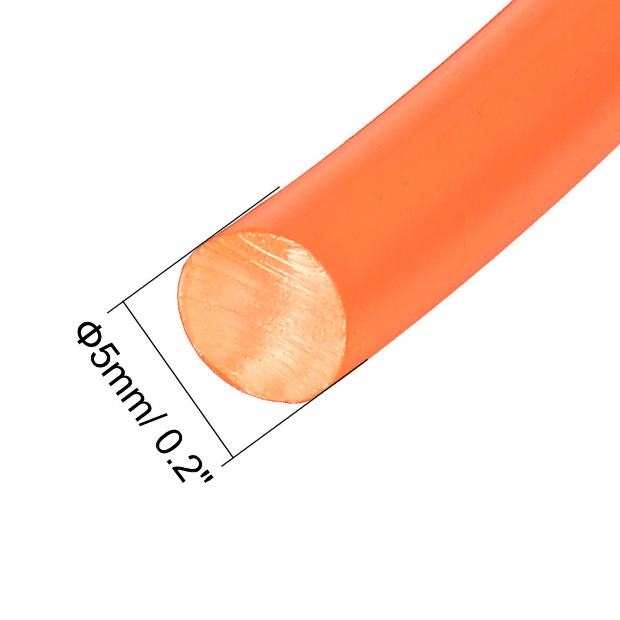 10ft 5mm PU Transmission Round Belt High-Performance Urethane Belting Orange 