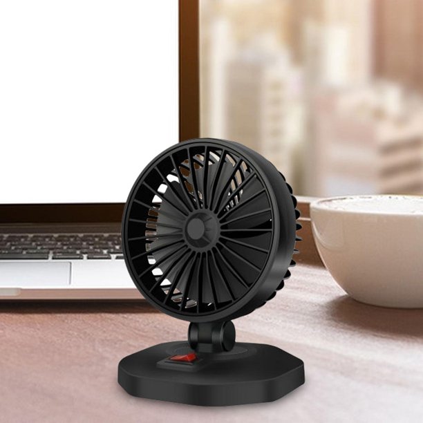 Ventiladores de refrigeración para coches pequeños, giratorios de 360 grados de bajo ruido para vehículos de , camiones, barcos Cabeza única 12V Sharpla Mini ventilador de coche