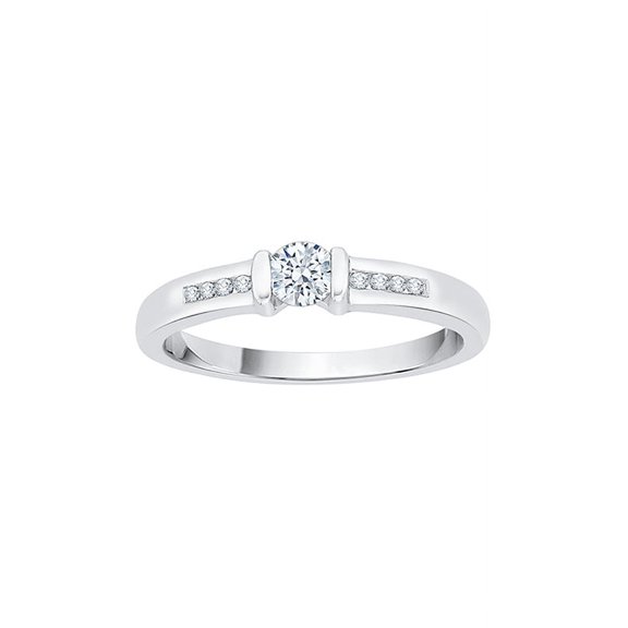 Diamond Bypass Promise Ring in 14K Yellow Gold (1/10 cttw) (I-Color, SI3-I1-Clarity)