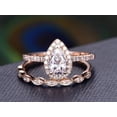 thumbnail image 2 of 2 Carat Pear cut Man made diamond moissanite and Man made diamond moissanite Bridal Set with 18k Gold Plating, 2 of 6