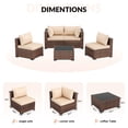 thumbnail image 2 of Poteban Patio Furniture Sets, Modular Rattan Outdoor Patio Sectional Furniture Sofa Set, Wicker Patio Conversation Set for Backyard,5PCS, 2 of 8