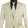 thumbnail image 2 of LUCCI Men's Beige 2-Button Classic-Fit Poplin Polyester Suit - NEW - 62R (Big & Tall), 2 of 3