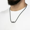 thumbnail image 3 of SERASAR Men's Leather Necklace "Solid" with Stainless steel Pendant and Magnetic Closure, Silver 50cm, incliding Gift box, 3 of 7