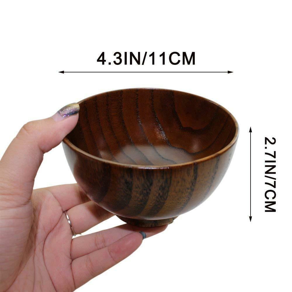 Japanese Style Solid Wood Bowls can be used for salad soup fruits etc Set of 2 KT00129