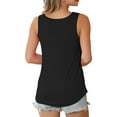 thumbnail image 5 of MSJUHEG Sleeveless Tops for Women Tank Top for Women Camisole Tops for Women Tank Tops Black Tank Top Woman Women's Short Sleeved Solid Color V Neck Vest Polyester Spandex 1PC Top Black M, 5 of 8