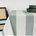 thumbnail image 5 of Thyme & Table 102" Rectangle Tablecloth, Green and White with Black Tassels, 5 of 5
