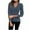 Blue, variant on Women's Ruched V-Neck Wrap Sweater, Criss Cross Long Sleeve Knit Pullover Top with Button for Fall Wine M