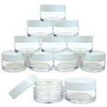 thumbnail image 1 of Beauticom 240 Pieces High Quality 20G/20ML Clear Round Acrylic Cosmetic Product Sample Travel Jars with Flat Top Lids (White), 1 of 5