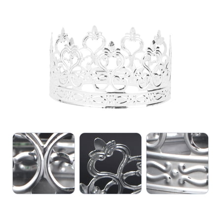 LOLIPPYY 1PC Crowns for Decoration in Silver for Kids Birthday Celebrations