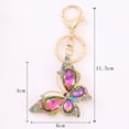 thumbnail image 5 of Metal Fashion Color Rhinestone Hollow Butterfly Shape Keychain Creative Moths Key Chain, 5 of 6