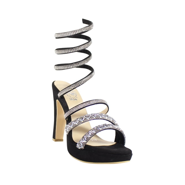 SANDALIA DE VESTIR TACON LEON MUJER NEGRO NOBUCK 343439