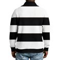 thumbnail image 3 of QHRMKOG Men's Polo Shirts Casual Street Striped Long Sleeve Golf Shirt Relaxed Fit Button Down Collared Polo Shirts Autumn Waffle Knit Tops with Breasted Pocket Black L, 3 of 3