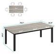 thumbnail image 3 of Kojooin Large Rectangular Dining Table, 78.7 Inch Industrial Dining Table for 6-8 with Wood Top and Metal Frame, 3 of 7