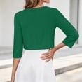thumbnail image 6 of dazeni Women's 3/4 Sleeve Cardigan Jackets Fashion Open Front Cardigans Lightweigt Bolero Shrugs for Dresses Green, 6 of 6