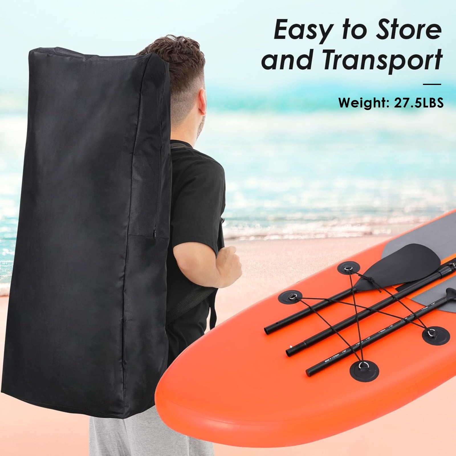 Arlopu 12ft Inflatable Paddle Board Stand up Paddle Board Non-Slip with Premium SUP Accessories