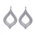 thumbnail image 2 of U8MO 5/10pcs 201 Stainless Steel Filigree Pendants Colorful Dangle Charms DIY Earring-Leaf-LightGrey-10pcs, 2 of 2